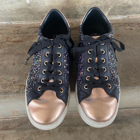 Skechers Goldie Women's Sparkle Sneakers - Black and Rose Gold - Picture 4 of 7